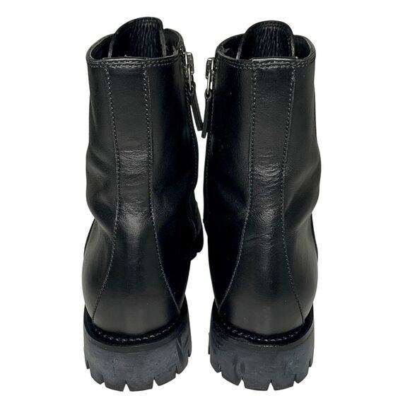Gucci Royan Lace Up Combat Ankle Boot EU 38 US 8 Black Leather Double GG Logo - Picture 8 of 10